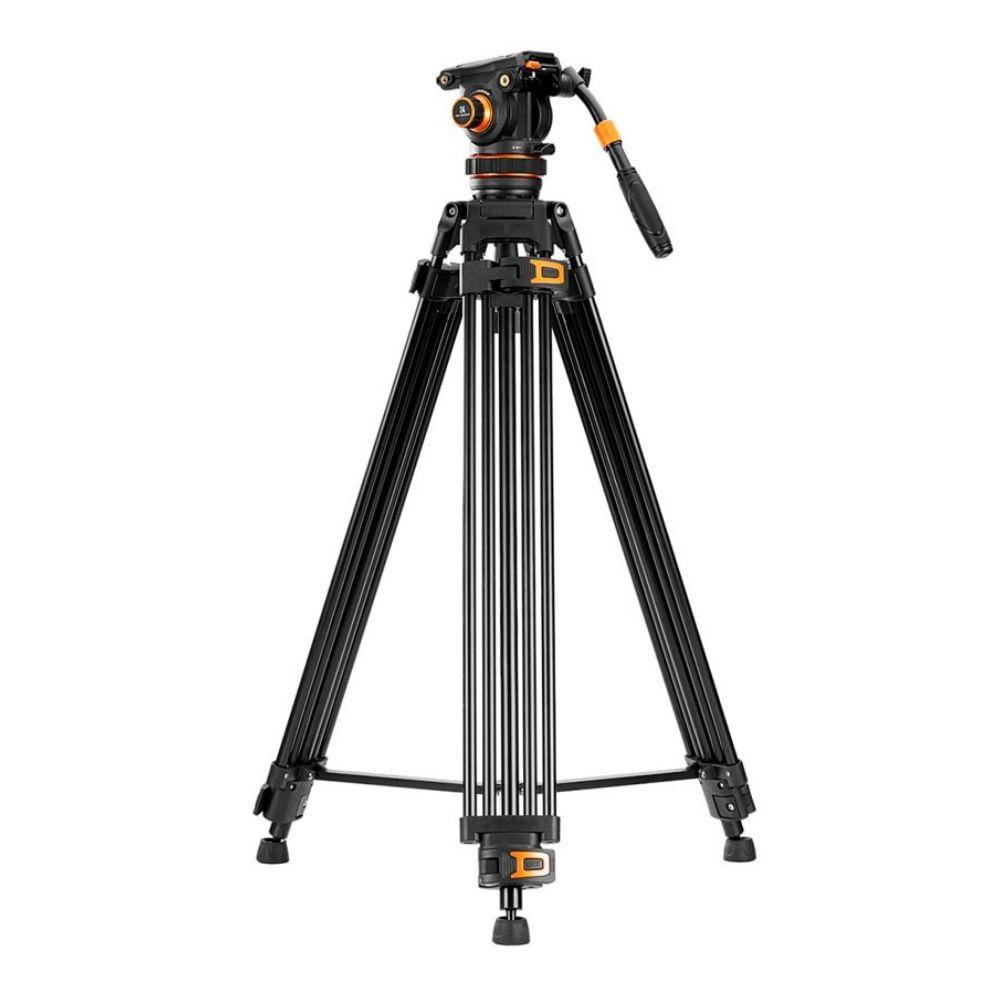 Trípode profesional K&F Concept KF09.148 VA3-BV20 con cabezal fluido, 191.5 cm, 10 kg de carga, compatible con DJI y Manfrotto